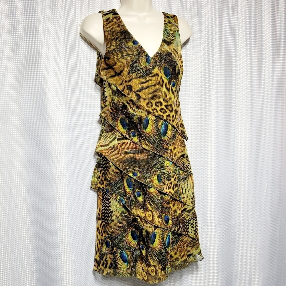 Mesmerize Leopard & Peacock Print Layered Shift S… - image 2